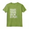 Roast Grind Brew Repeat - Maglietta per Amanti del Caffè - Ideale per Baristi e Torrefattori Domestici