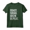 Roast Grind Brew Repeat - Maglietta per Amanti del Caffè e Torrefattori - Regalo per Appassionati di Caffè