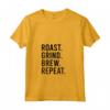 Donna Abbigliamento per Tostatura di Caffè Nero - Roast Grind Brew Repeat Maglietta con Collo a V - Ideale per Amanti del Caffè e Baristi