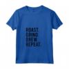 Donna Abbigliamento per Tostatura di Caffè Nero - Roast Grind Brew Repeat Maglietta con Collo a V - Ideale per Amanti del Caffè e Baristi