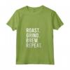 Donna Abbigliamento Roast Grind Brew Repeat - Maglietta per Amanti del Caffè con Collo a V - Ideale per Baristi e Torrefattori