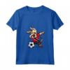 Donna Dabbing Dog Trinidad e Tobago Calcio - Maglietta Trinidadian Flag con Collo a V per Tifosi di Calcio - Regalo per Compleanno o Natale