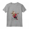 Donna Dabbing Dog Trinidad e Tobago Calcio - Maglietta Trinidadian Flag con Collo a V per Tifosi di Calcio - Regalo per Compleanno o Natale