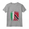 TRINIDAD TOBAGO ITALIA Bandiera Amicizia - Maglietta con Collo a V - Leggera e Comoda per Celebrare l'Amicizia