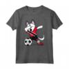 Tamponando Husky Dog Trinidad e Tobago Calcio - Bandiera Maglietta - Regalo Divertente per Fan di Trinidad e Tobago