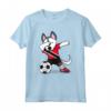 Tamponando Husky Dog Trinidad e Tobago Calcio - Bandiera Maglietta - Regalo Divertente per Fan di Trinidad e Tobago