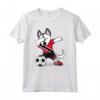 Tamponando Husky Dog Trinidad e Tobago Calcio - Bandiera Maglietta - Regalo Divertente per Fan di Trinidad e Tobago