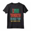 Turkmenistan Viaggio di Vacanza - Maglietta Souvenir per Viaggio in Famiglia con Design Retro e Bandiera del Turkmenistan