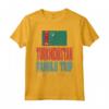 Turkmenistan Viaggio di Vacanza - Maglietta Souvenir per Viaggio in Famiglia con Design Retro e Bandiera del Turkmenistan