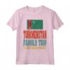 Turkmenistan Viaggio di Vacanza - Maglietta Souvenir per Viaggio in Famiglia con Design Retro e Bandiera del Turkmenistan