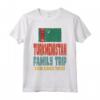 Turkmenistan Viaggio di Vacanza - Maglietta Souvenir per Viaggio in Famiglia con Design Retro e Bandiera del Turkmenistan