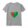 Bandiera del Turkmenistan Cuore - Maglietta Amore Turkmenistan con Collo a V - Ideale per Regali Patriottici e Vacanze in Turkmenistan
