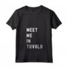 Donna Incontriamoci a Tuvalu Oceania Maglietta con Collo a V - T-shirt Vintage per Viaggiatori e Appassionati di Geografia