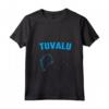 Donna Isolato, Blu Silhouette di Tuvalu Mappa Maglietta con Collo a V - Orgoglio Tuvalu - Acquista Online