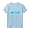 Donna Isolato, Blu Silhouette di Tuvalu Mappa Maglietta con Collo a V - Orgoglio Tuvalu - Acquista Online