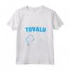 Donna Isolato, Blu Silhouette di Tuvalu Mappa Maglietta con Collo a V - Orgoglio Tuvalu - Acquista Online