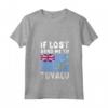 Donna Tuvalu Flag Souvenir - Maglietta con Collo a V e Scritta Divertente - Ideale per Amanti di Tuvalu