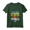 Sono stanco di svegliarmi e di non essere a Tuvalu Maglietta con Collo a V - Souvenir Bandiera Tuvalu Vintage - Ideale per Amanti di Tuvalu o Come Regalo per la Heritage