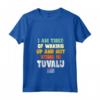 Sono stanco di svegliarmi e di non essere a Tuvalu Maglietta con Collo a V - Souvenir Bandiera Tuvalu Vintage - Ideale per Amanti di Tuvalu o Come Regalo per la Heritage