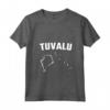 Tuvalu Isolato Bianco Silhouette Mappa Maglietta con Collo a V - Orgoglio Tuvaluan - Ideale per Residenti e Appassionati di Tuvalu