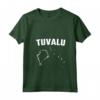 Tuvalu Isolato Bianco Silhouette Mappa Maglietta con Collo a V - Orgoglio Tuvaluan - Ideale per Residenti e Appassionati di Tuvalu