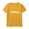 Tuvalu Isolato Bianco Silhouette Mappa Maglietta con Collo a V - Orgoglio Tuvaluan - Ideale per Residenti e Appassionati di Tuvalu