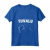 Tuvalu Isolato Bianco Silhouette Mappa Maglietta con Collo a V - Orgoglio Tuvaluan - Ideale per Residenti e Appassionati di Tuvalu
