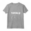 Tuvalu Isolato Bianco Silhouette Mappa Maglietta con Collo a V - Orgoglio Tuvaluan - Ideale per Residenti e Appassionati di Tuvalu