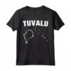 Silhouette di una Mappa di Tuvalu - Maglietta Bianca Isolata per Residenti e Amanti di Tuvalu - Acquista Online per Mostrare Orgoglio per Tuvalu