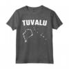 Silhouette di una Mappa di Tuvalu - Maglietta Bianca Isolata per Residenti e Amanti di Tuvalu - Acquista Online per Mostrare Orgoglio per Tuvalu