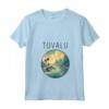 Donna Paesaggio Tuvalu Art Deco Maglietta con Collo a V - Esplora la Bellezza di Tuvalu - Ideale per Viaggiatori e Turisti