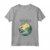 Donna Paesaggio Tuvalu Art Deco Maglietta con Collo a V - Esplora la Bellezza di Tuvalu - Ideale per Viaggiatori e Turisti