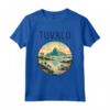 Paesaggio Tuvalu Art Deco Maglietta - Design Unico Ispirato a Tuvalu - Ideale per Appassionati di Arte e Viaggiatori