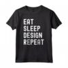 Eat Sleep Design Ripeti Meme - Maglietta per Web Graphic Designer UX UI - Leggera e Taglio Classico