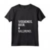 Donna Weekend Birra e Vallhund - Divertente Cane Svedese Vallhund Maglietta con Collo a V - Ideale per il Tempo Libero