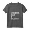 Donna Weekend Birra e Vallhund - Divertente Cane Svedese Vallhund Maglietta con Collo a V - Ideale per il Tempo Libero