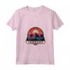 Donna Vermont Maglietta con Collo a V - Design Montagne Retro Tramonto - Ideale per Escursioni e Campeggio